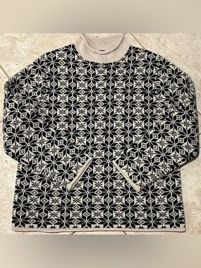 J Crew Lambs Wool Roll Neck Sweater Snowflake Nordic Heavy Fair Isle $198 NWT